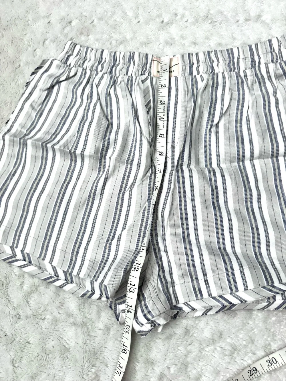 NWT- Free People We the Free Day to Day Flannel Boxer Shorts in Grey Combo